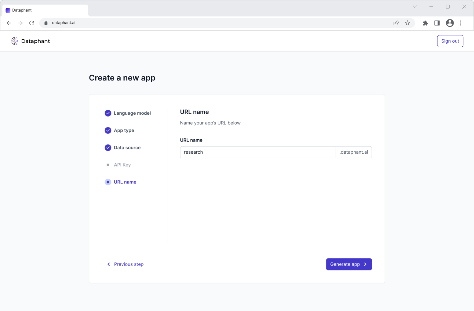 Daataphant - Assign domain