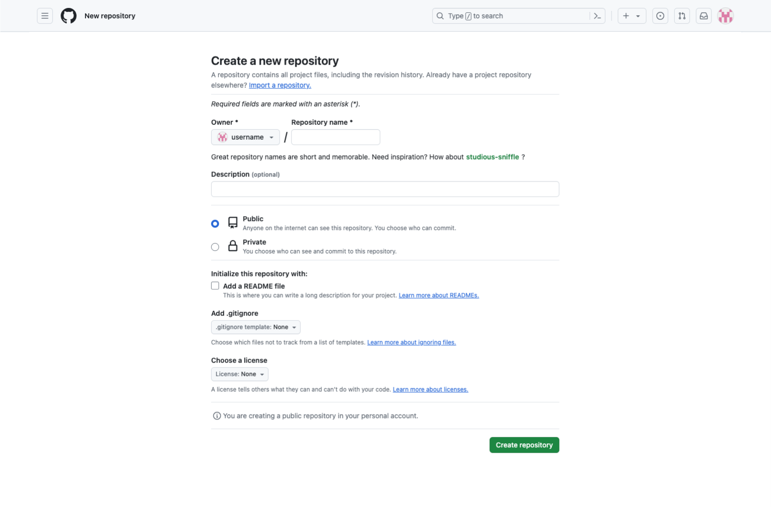 Dataphant - Create Github Repo