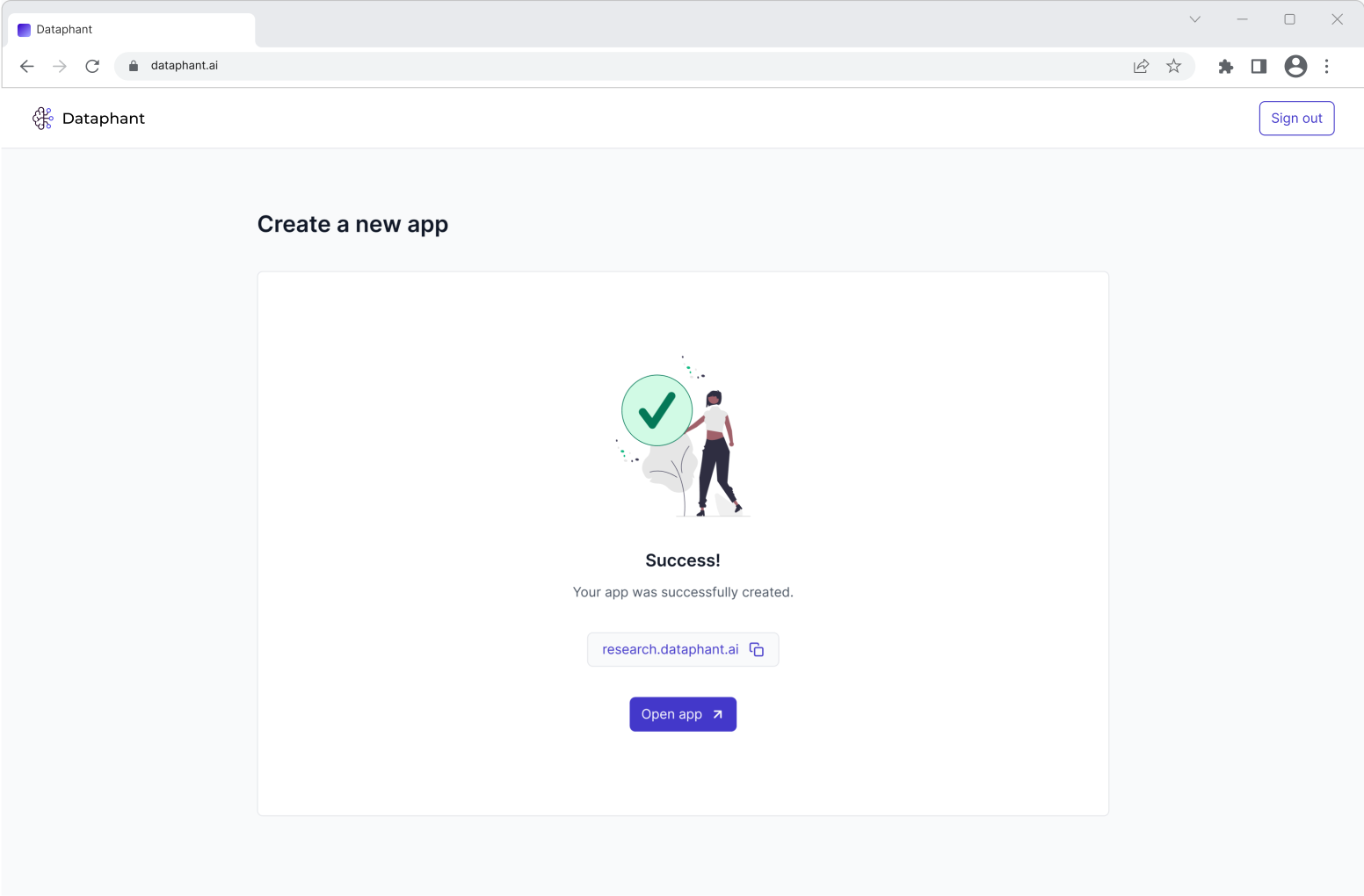 Dataphant - Create new app