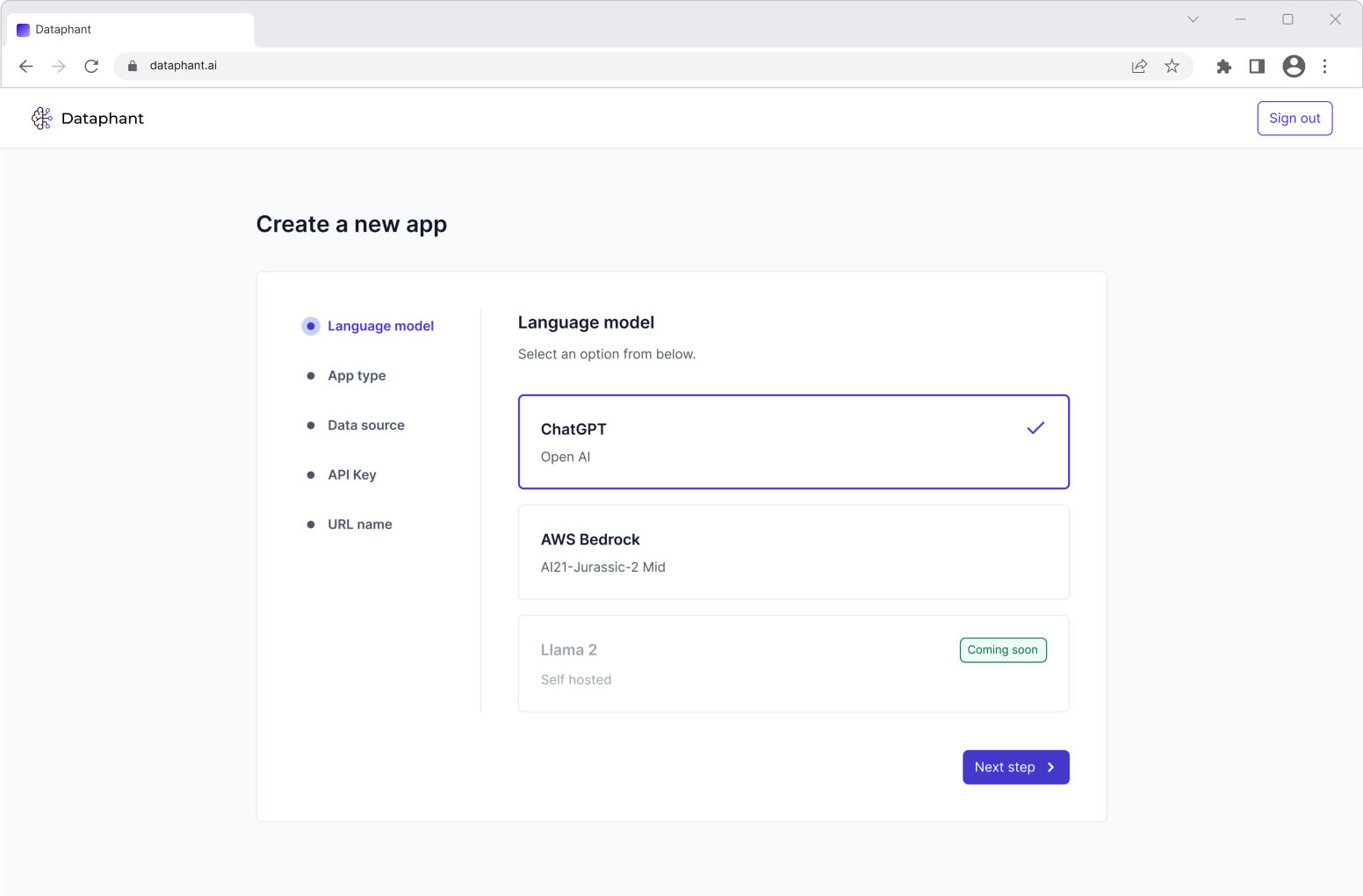 Dataphant - Select LLM